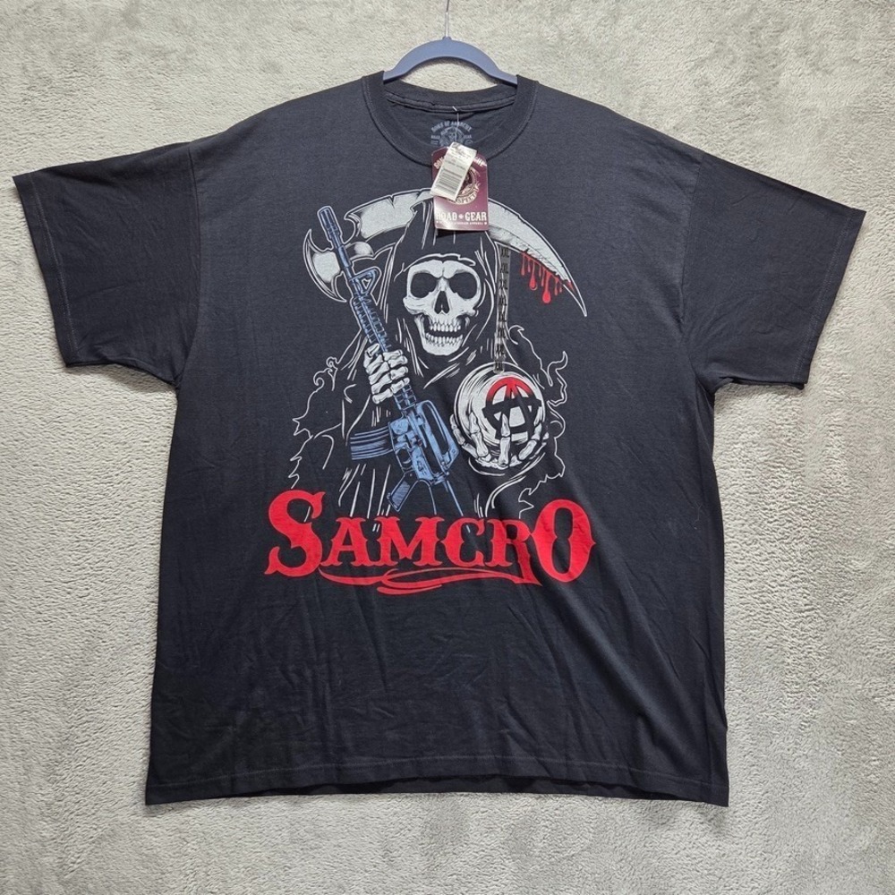 Sons‎ Of Anarchy Shirt Mens 2XL Black T-Shirt Samcro Short Sleeve Graphic New